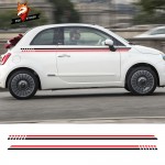 Vinyl Film Auto DIY Styling Decoration Decals Automobile Car Long Side Stripes Stickers Car Accessories for Fiat 500